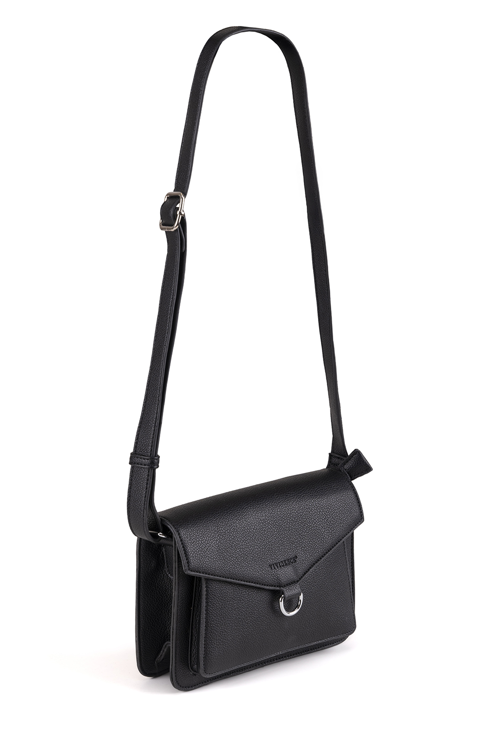 Vivisence Umhängetasche Damen Magnetverschluss Elegante Metalldekorationen, Schwarz