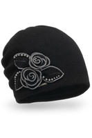 Vivisence Damen Mütze Winter Handgefertigte Herbst Elegante Wintermütze 7068, schwarz