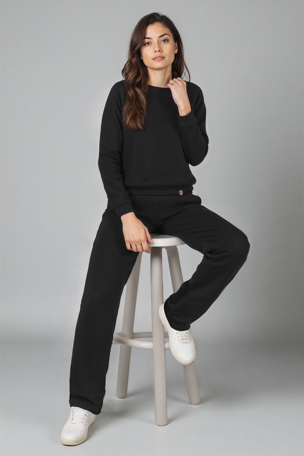 Vivisence Femme Sweat Col Rond Maille Douce Confort Toute La Journée, noir