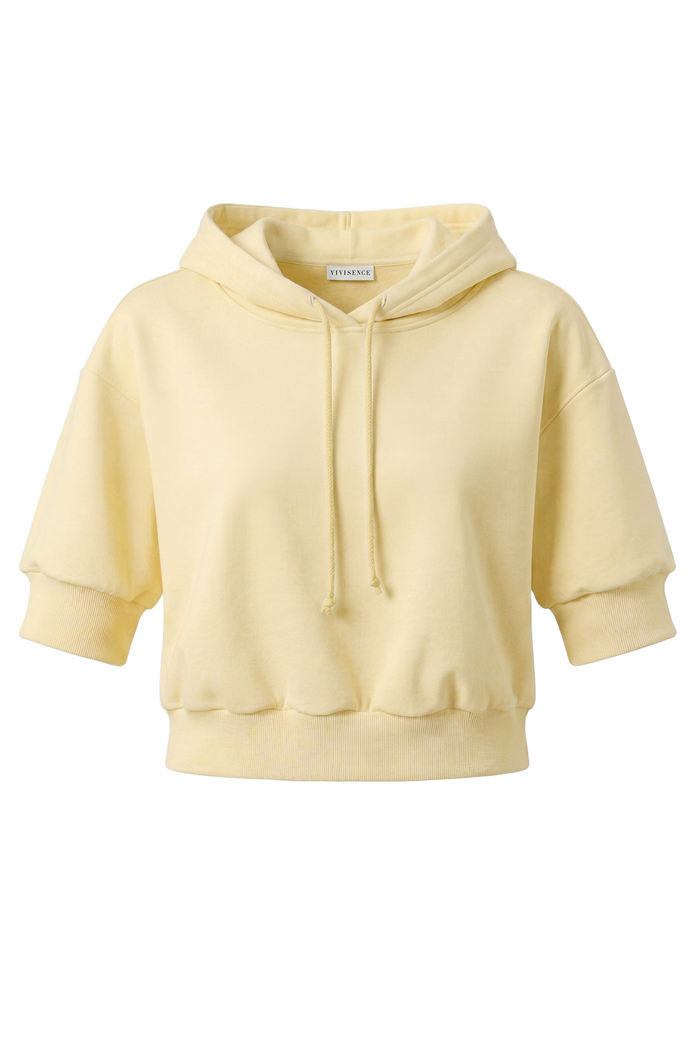 Vivisence Women Hoodie Cotton With Drawstring Hood For Everyday Comfort, banana