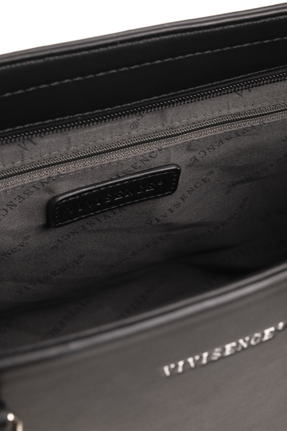 Vivisence Damen Schultertasche mit Reißverschluss für Alltag Pflegeleicht, Schwarz