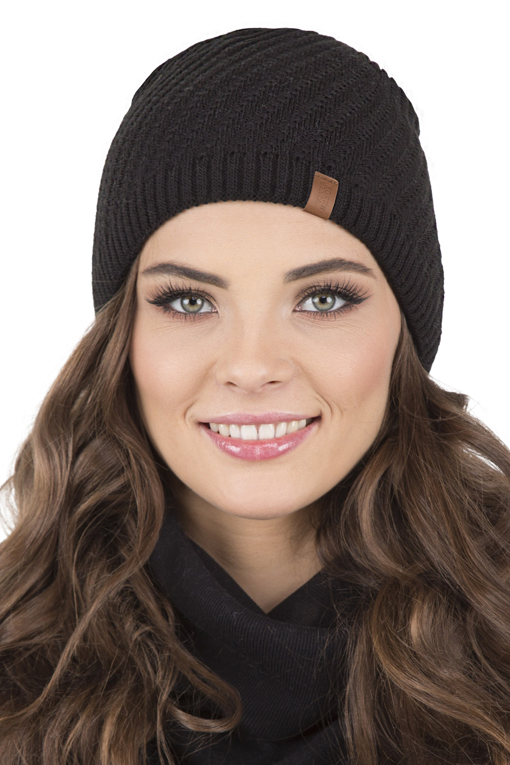 Vivisence Bonnet Femme Coupe Longue Tricoté En Fil Chaud Pour L’Automne 7017, noir