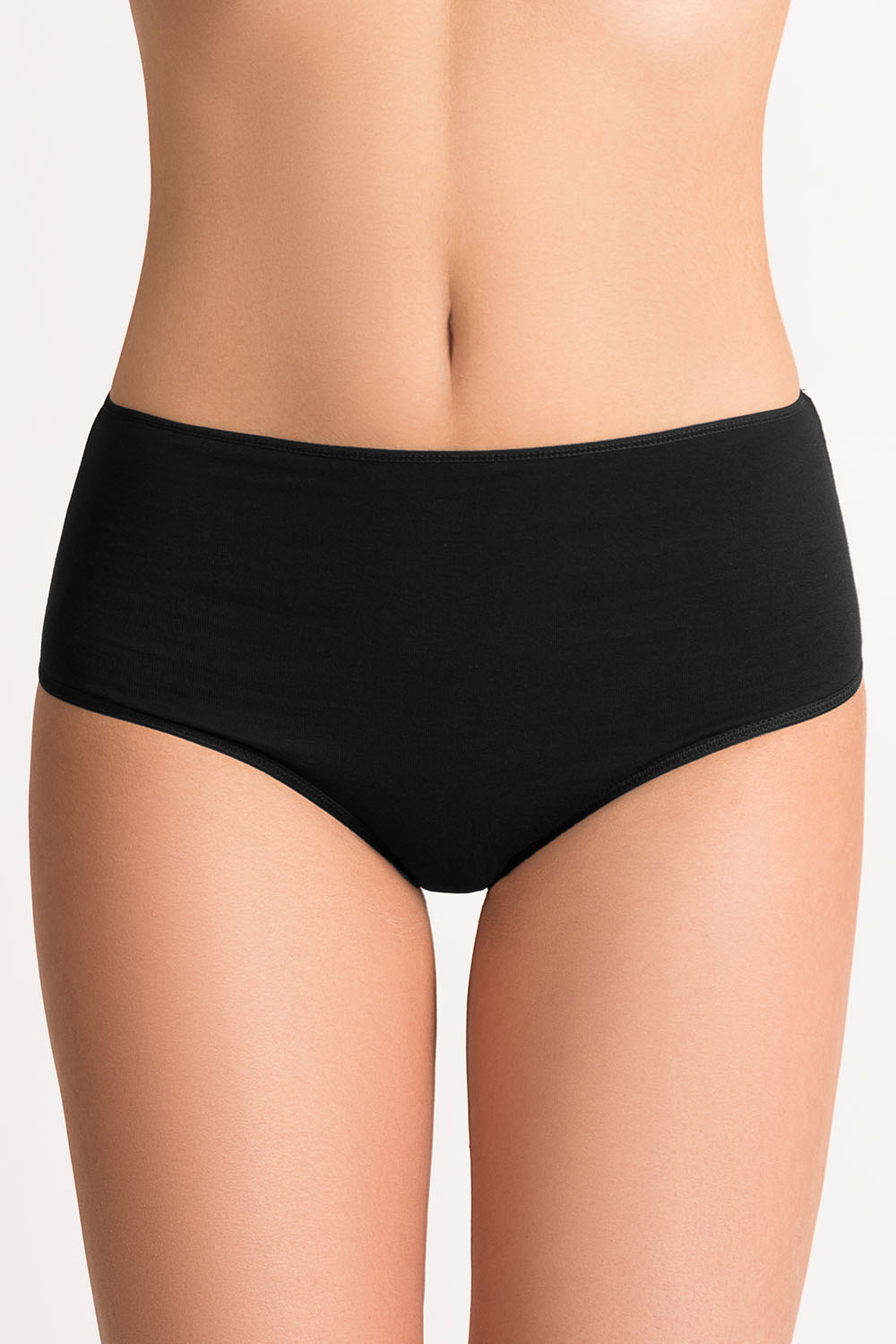 Vivisence women's smooth high waist briefs  4001, black