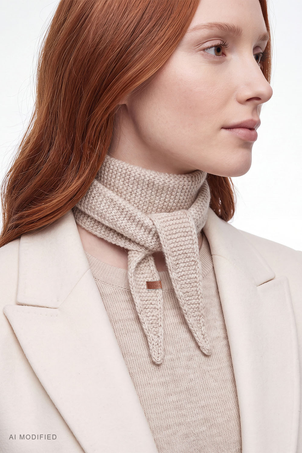 Vivisence Damen Wollschal Verschiedene Bindungen Komfort an kühlen Tagen, beige