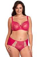 Vivisence Womens Lace Underwire Bra With Soft Cups Adjustable Straps Mesh Details Ideal For Everyday Wear, fuchsia