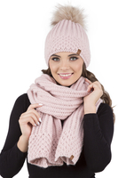 Vivisence Écharpe Tricotée Femme Classique Douce Et Chaude Pour L’Hiver 7016S, rose clair