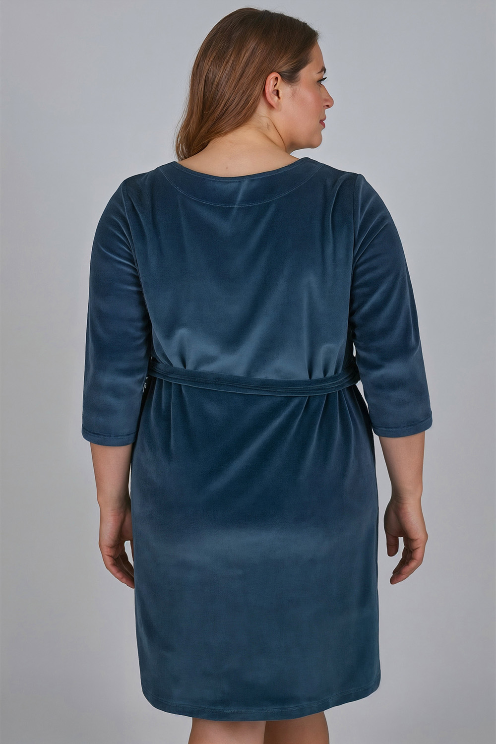 Vivisence Femme Robe de Chambre Coton Fermeture Éclair Confort à la Maison 5011, turquoise foncé