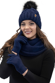 Vivisence Women's Winter Gloves Soft And Warm Ideal For Cold Weather 7014, navy blue