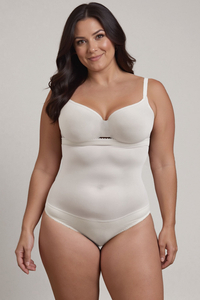 Vivisence Damen Shapewear Unterhose Baumwolle Hoher Bund Schlanke Figur 4101, weiß