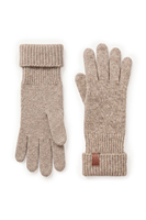 Vivisence women's knitted gloves with ribbed cuff warm and stretchy, beige