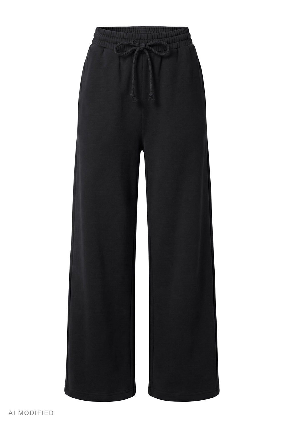 Vivisence Femme Pantalon Large Taille Haute Ajustable Confort Quotidien, noir