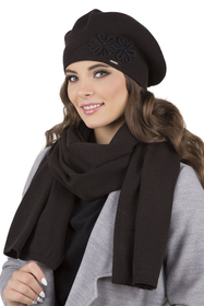 Vivisence Béret Femme Hiver Épais Et Chaud Idéal Pour Les Journées Froides 7007, noir