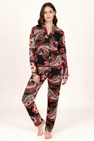 Vivisence Damen Pyjama Viskose Elastisch Mit V Ausschnitt Für Erholsamen Schlaf, Schwarz