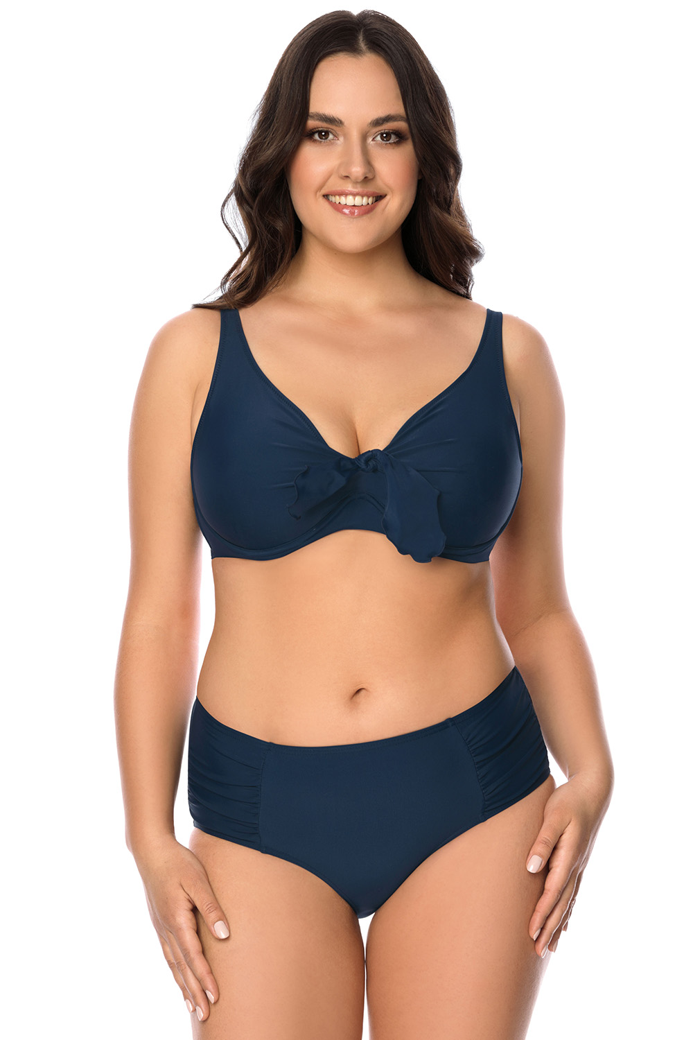Vivisence Bikini Bottoms Women Ruched Sides High Waist, dark blue