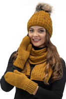 Vivisence Women's Winter Scarf Soft And Warm For Cold Days 7015S, dark yellow