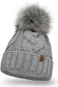 VIVISENCE Wintermütze mit Bommel Damen Warmes Ideal Für Kalte Wintertage 7014, hellgrau