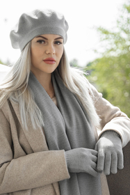 Vivisence Damen Handschuhe Winter Weichem und Warme Ideal für Kaltes Wetter 7202, hellgrau