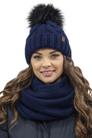 Vivisence Loop Schal Strick Zweimal Gefaltet Ideal Wärm Für Wintertage 7103, dunkelblau