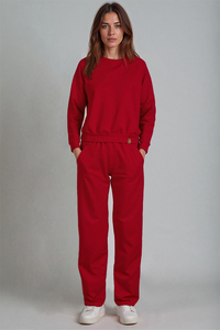 Vivisence Femme Survêtement avec Poches Vêtements Confortables au Quotidien 9205, rouge