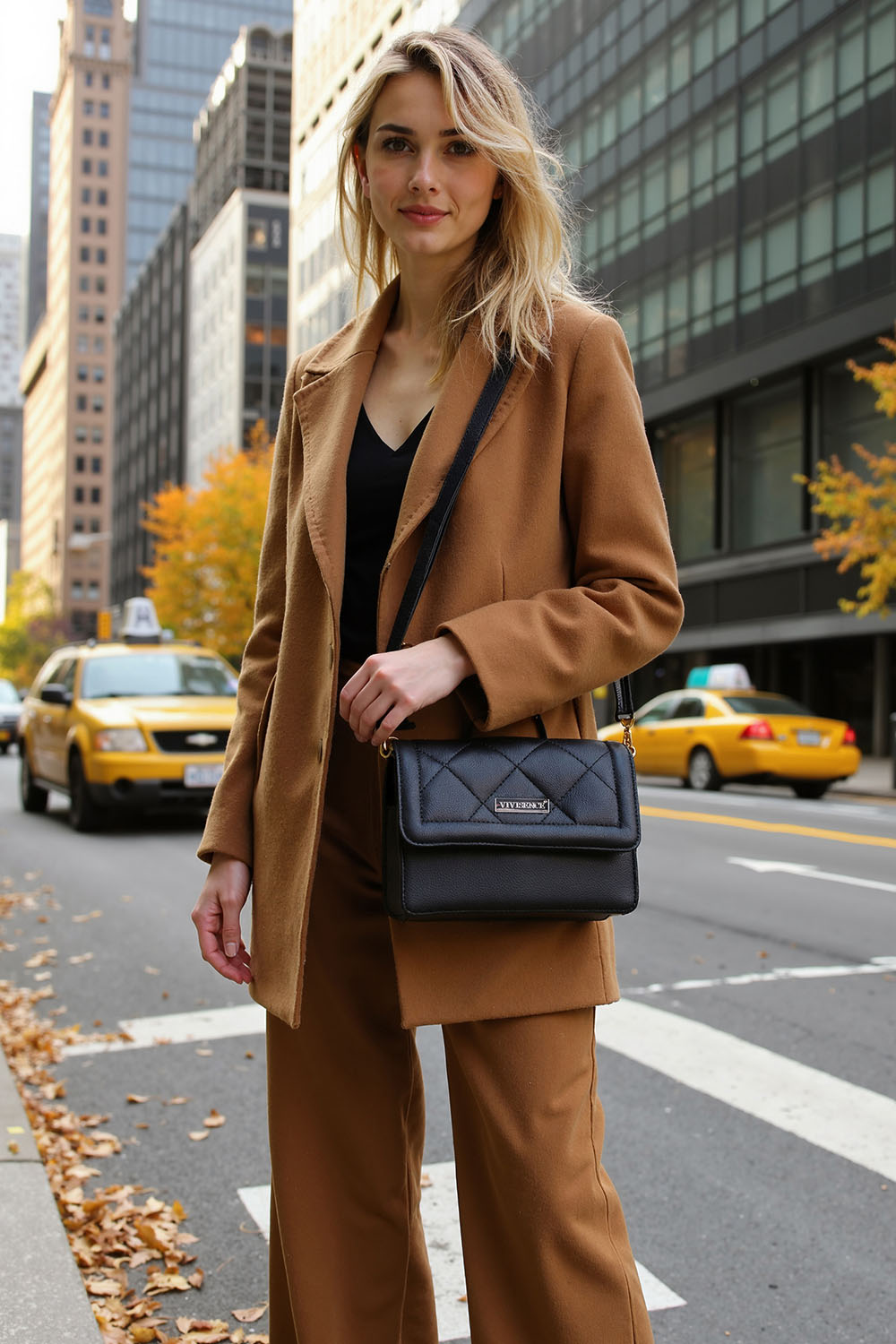 Vivisence Women's Handbag Set 2In1 Shoulder Bag Everyday Comfort, black