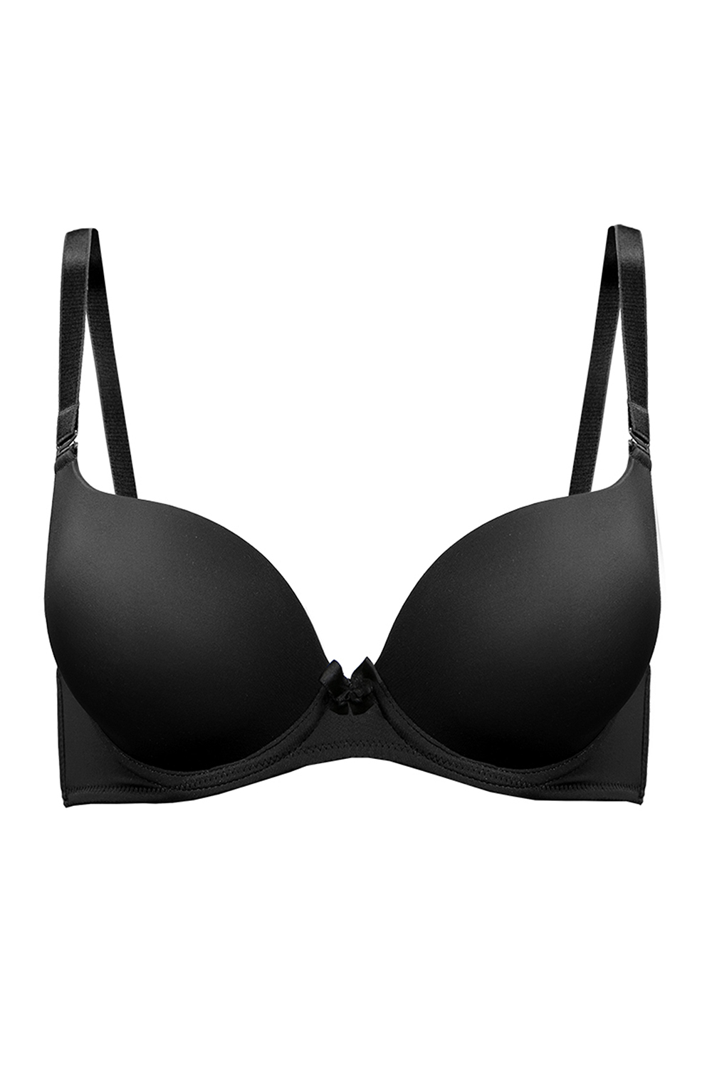 Vivisence Push Up Bra Double Enhancement Thermoformed Cups Adjustable Straps, black