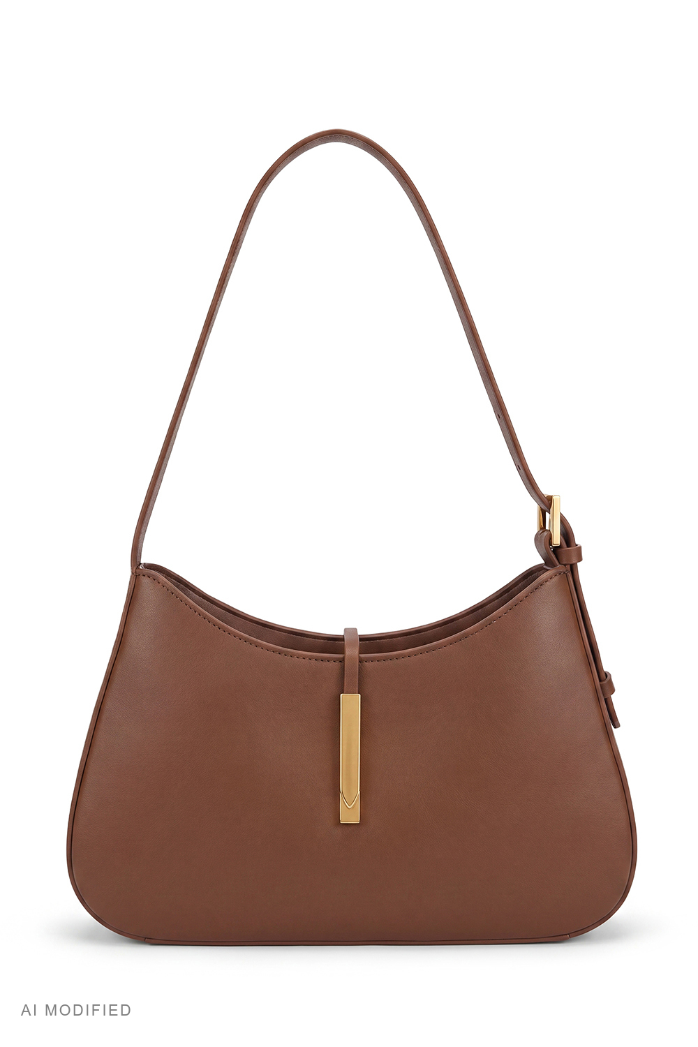Vivisence T0046 Shoulder Bag Women's Baguette 100% Polyurethane Handbag, brown