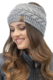 Vivisence Bandeau Femme En Fil Épais Ajustement Optimal Idéal Pour L’Hiver 7094, gris clair