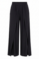 Vivisence Women's Pants with Pockets Wide Leg Viscose Elastic Waist, Black