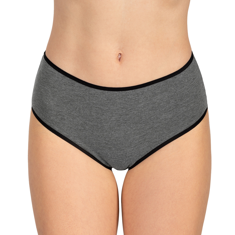 Vivisence smooth plain high waisted briefs 4017, black elastic: graphite