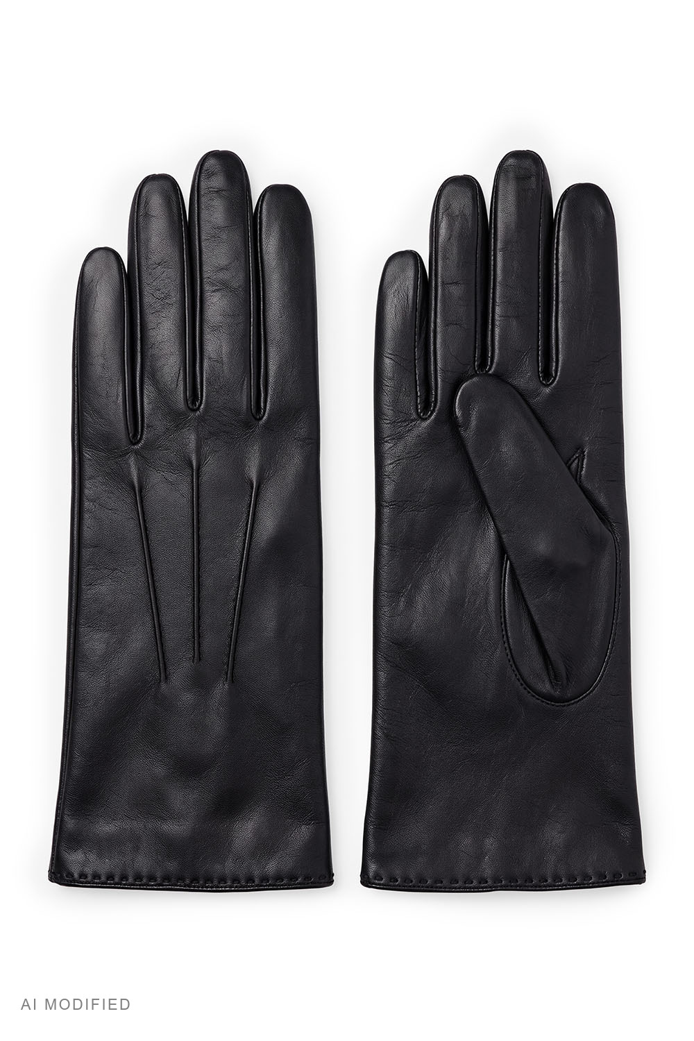 Vivisence Herren Lederhandschuhe mit Wollfutter, schwarz