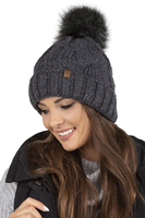 Vivisence Ensemble Hiver Chapeau Comin Gants Pour Confort Quotidien, gris foncé