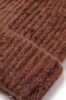 Vivisence women's ribbed beanie with turn-up soft warm hat, brown