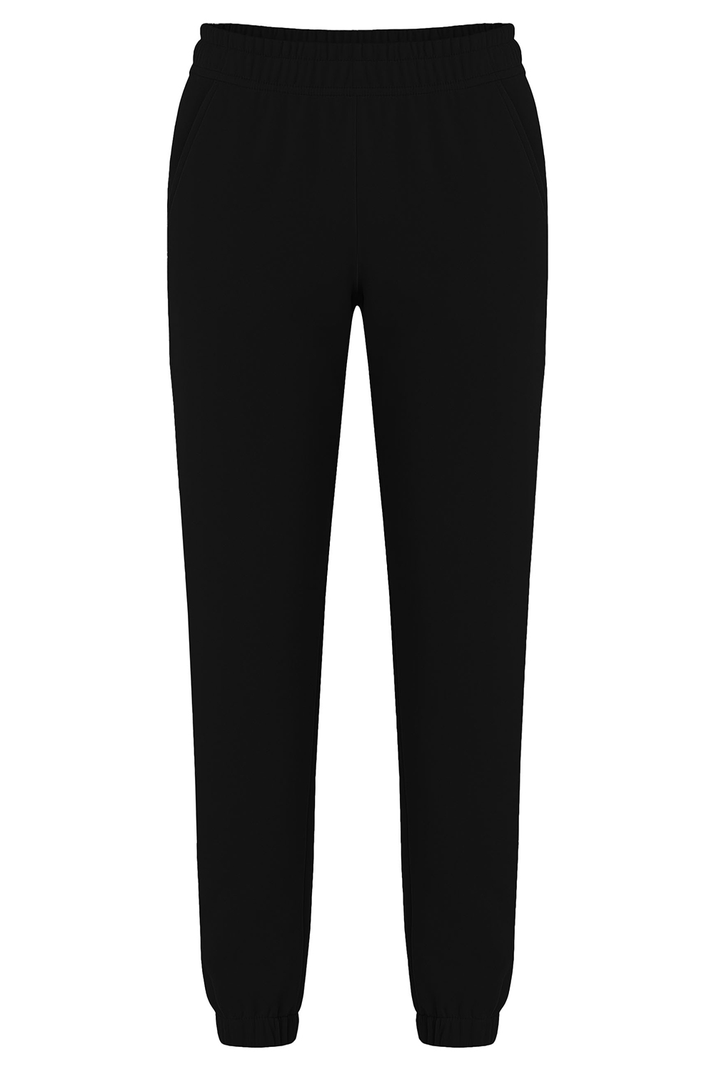 Vivisence Pantalon De Survêtement Femme Confortable Ceinture Élastique Poignets Côtelés Poches Latérales Tissu Doux Coton Mélangé Pour Détente Maison Sport Look Quotidien 9104, noir