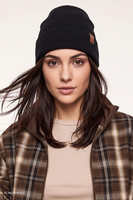 Vivisence bonnet femme beanie avec revers, noir
