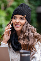 Vivisence Loop Scarf Double Layered Ideal For Cold Winter Days 7017S, black