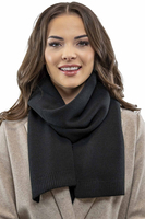 Vivisence Elegant Women's Winter Set Including Beret With Pompom And Matching Scarf Made Of Warm Fabric Perfect For Cold Winter And Autumn Days, black