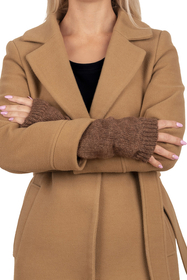 Vivisence Strickhandschuhe Damen Merino Baumwolle Weich und Warm Für Kalte Tage, Braun