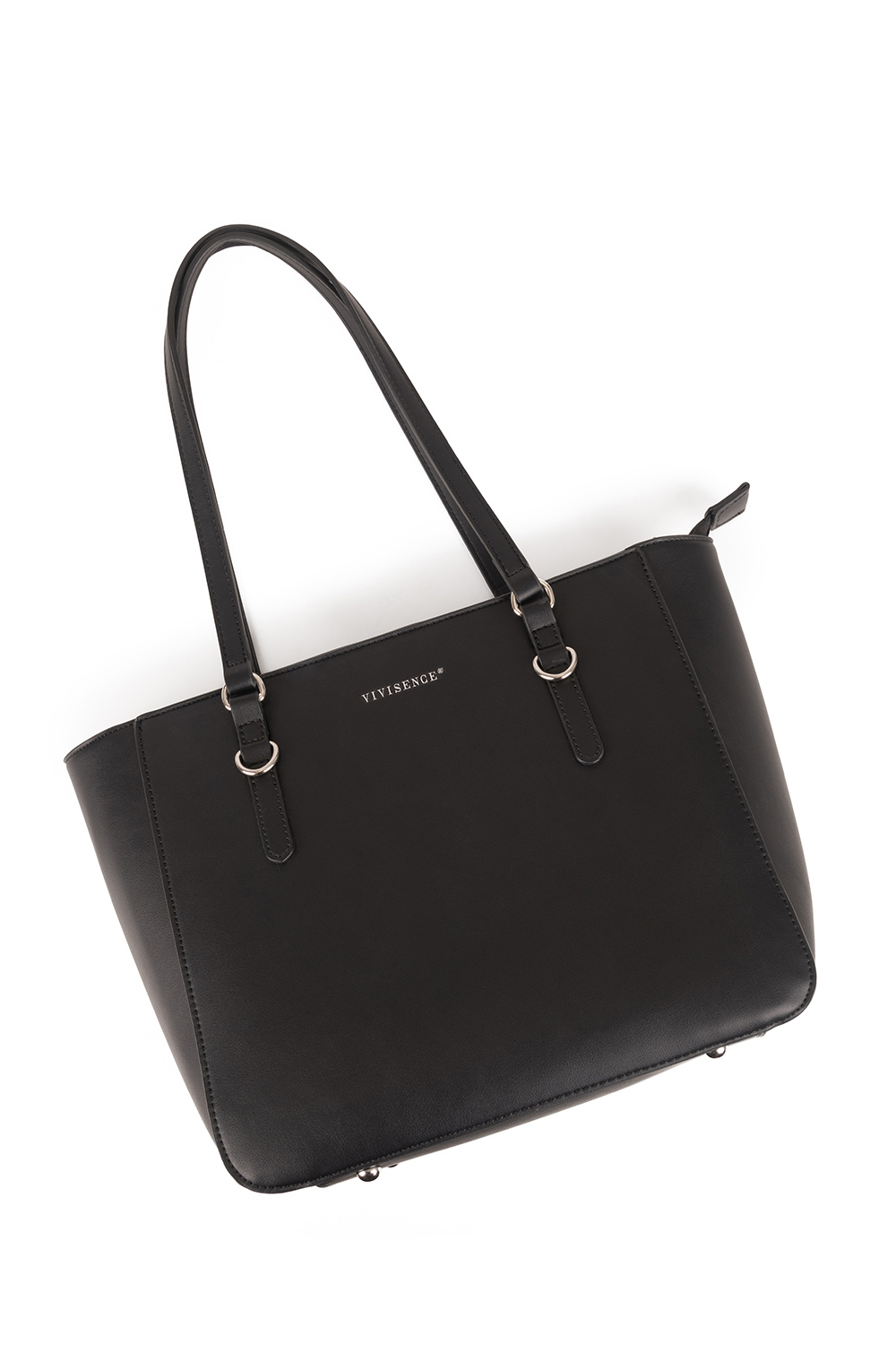 Vivisence Sac À Épaule Femme Fermeture Zippée Compact Idéal Au Quotidien, noir