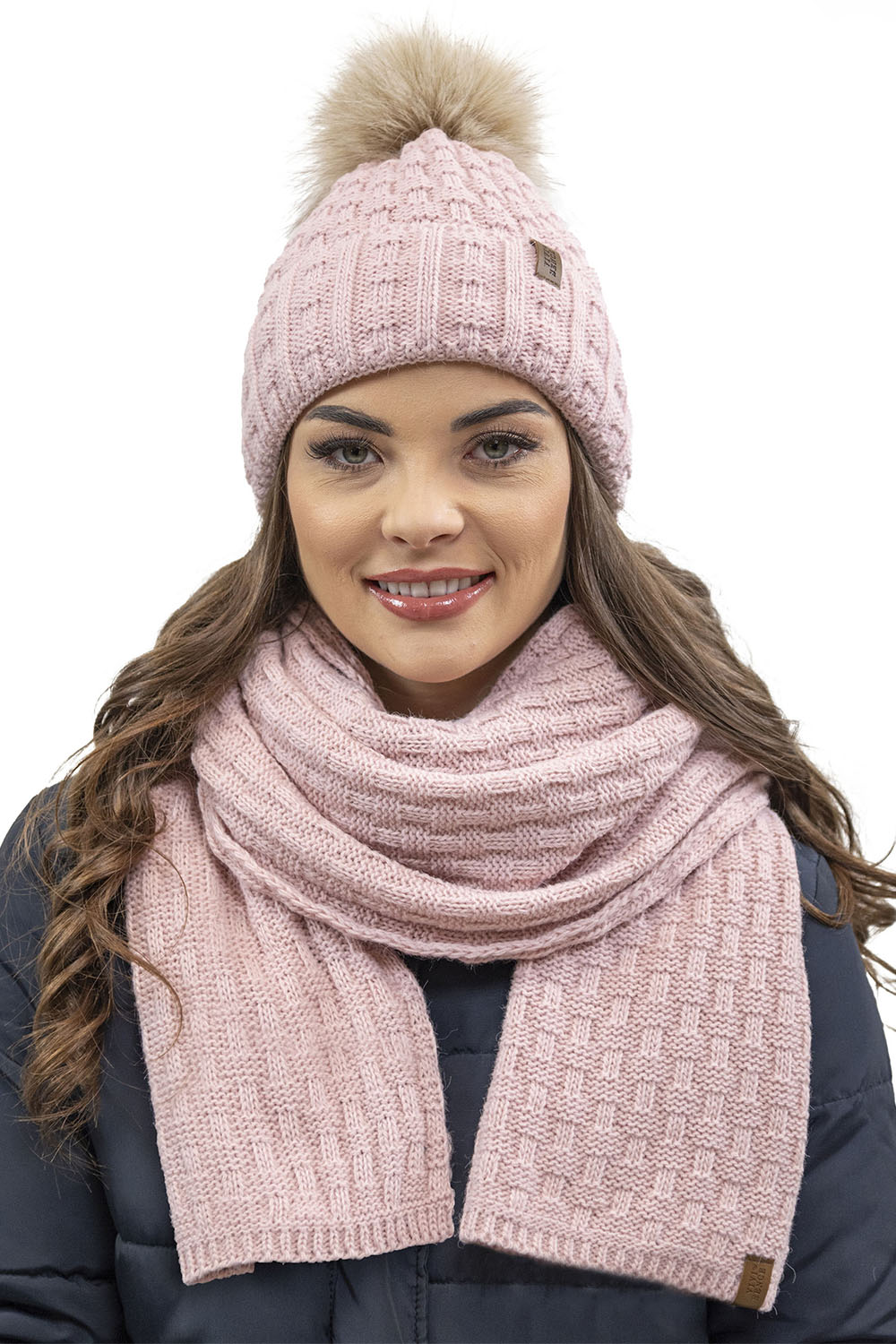 Vivisence Écharpe Femme Hiver Douce Et Chaude Pour Les Journées Froides 7015S, rose clair