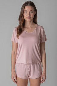 Vivisence Women's Pyjama Set Viscose Short Sleeve Elastic Waistband 2042,