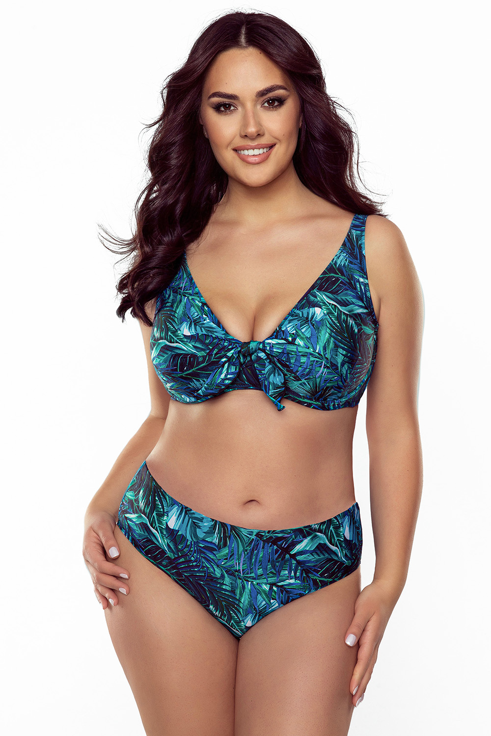 Vivisence Womens Swim Bra Underwire Non Padded Adjustable Straps Tie Front For Large Bust Support, turquoise