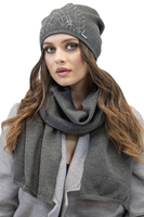 Vivisence Classic Cut Winter Hat For Women Warm And Comfortable Wool 7011, dark grey