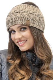 Vivisence Damen Stirnband Winter Dickem Garn Perfekter Anpassung Optimalen 7094, beige