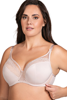 Vivisence Soft Bra Floral Lace With Rose Gold Details For Everyday Elegance 1081, Beige