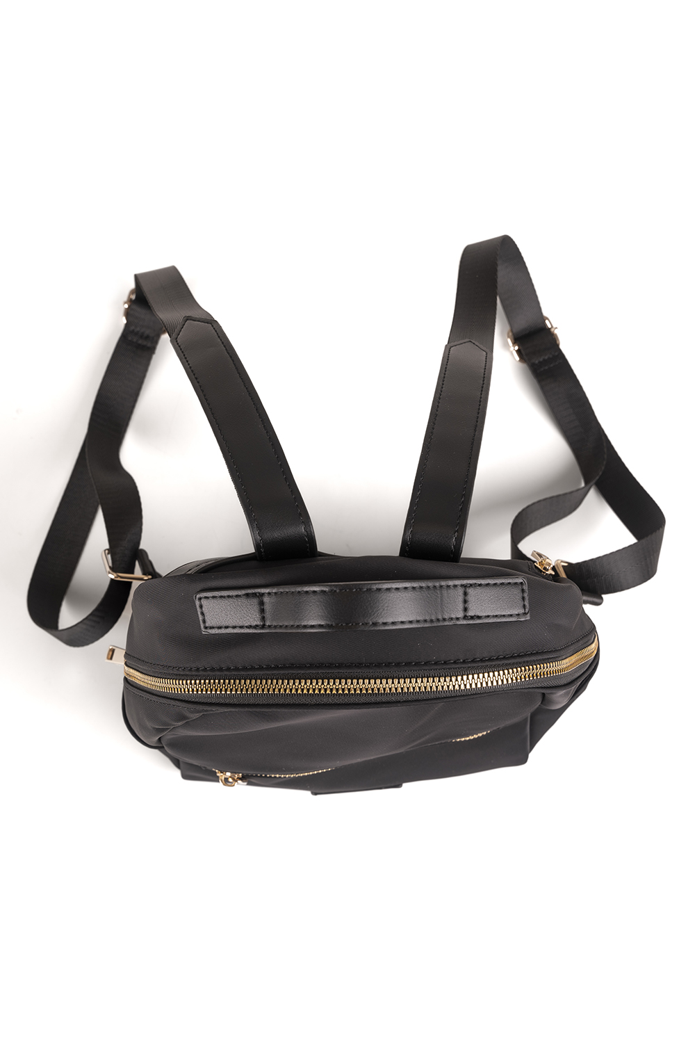 Vivisence Sac À Dos Femme Nylon Compartiments Multiples Poche Discrète, noir