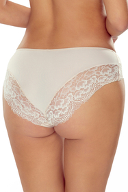 Vivisence Damen Slip Spitze Netz Schleife Klassisch Elegant Transparent 1041,