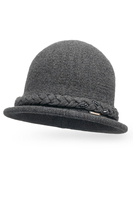 Vivisence Bonnet Femme Style Classique En Tricot Chaud Pour L’Automne Hivernal 7043, gris foncé