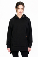 Vivisence Damen Kapuzenpullover Weiche Baumwolle Mit Tasche Für Alltag, Schwarz