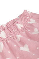 Vivisence Damen Schlafanzug Baumwolle Shorts Herzmuster Bequemer Schlaf, hellrosa