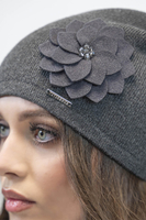 Vivisence Bonnet Femme Coupe Classique Chaud Et Confortable En Laine 7010, gris foncé